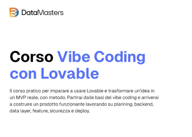 Corso Vibe Coding con Lovable – Data Masters